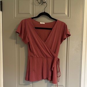 Elegant Mauve Wrap Top